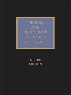 cover image of Virginia Civil Benchbook for Judges and Lawyers